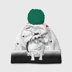 Шапка с помпоном CAT LOVE, цвет: 3D-зеленый
