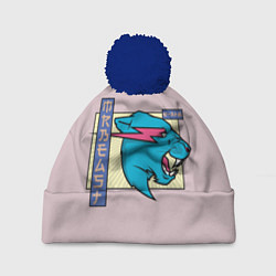 Шапка с помпоном Mr Beast Japan Full Print, цвет: 3D-тёмно-синий