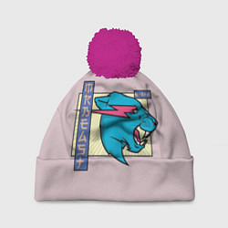 Шапка с помпоном Mr Beast Japan Full Print, цвет: 3D-малиновый