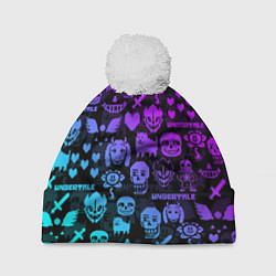 Шапка c помпоном UNDERTALE NEON PATTERN УЗОР