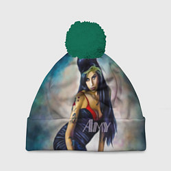 Шапка с помпоном Amy Jade Winehouse, цвет: 3D-зеленый