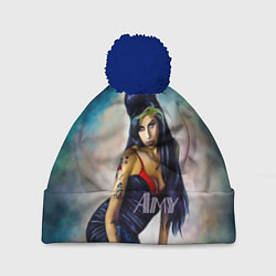 Шапка с помпоном Amy Jade Winehouse, цвет: 3D-тёмно-синий