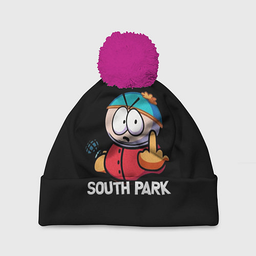 Шапка c помпоном Южный парк Эрик South Park / 3D-Малиновый – фото 1