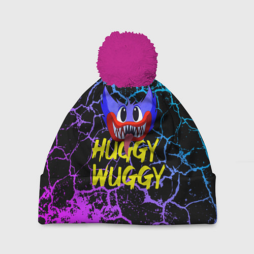 Шапка c помпоном HUGGY WUGGY ТРЕЩИНЫ / 3D-Малиновый – фото 1