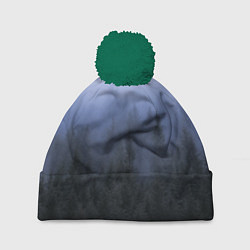 Шапка с помпоном КРАСИВЫЙ ЛЕС В ТУМАНЕ, цвет: 3D-зеленый
