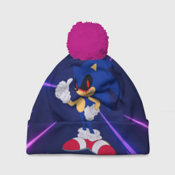 Шапка с помпоном SONIC EXE СОНИК, цвет: 3D-малиновый
