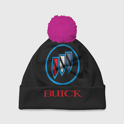 Шапка c помпоном Buick Emblem Logo / 3D-Малиновый – фото 1