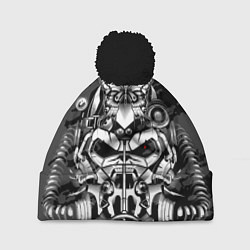Шапка с помпоном Power ArmorFallout, цвет: 3D-черный