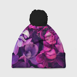 Шапка с помпоном Flowers fresh, цвет: 3D-черный
