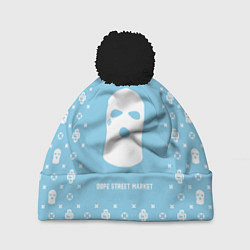 Шапка с помпоном Узор Sky Blue Ski Mask Dope Street Market, цвет: 3D-черный