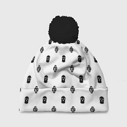 Шапка с помпоном Узор Mono White Dope Camo Dope Street Market, цвет: 3D-черный