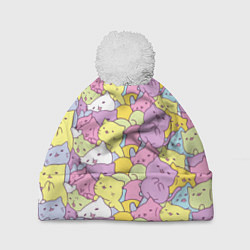 Шапка с помпоном Cute pattern of seals, цвет: 3D-белый