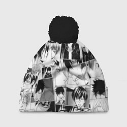 Шапка с помпоном Psycho Pass pattern, цвет: 3D-черный