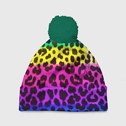 Шапка с помпоном Leopard Pattern Neon, цвет: 3D-зеленый