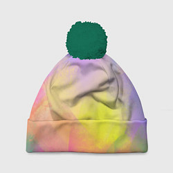 Шапка с помпоном Красочный неон, цвет: 3D-зеленый