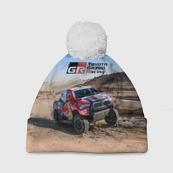 Шапка с помпоном Toyota Gazoo Racing Rally Desert Competition Ралли, цвет: 3D-белый