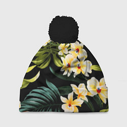 Шапка с помпоном Vanguard floral composition Summer, цвет: 3D-черный