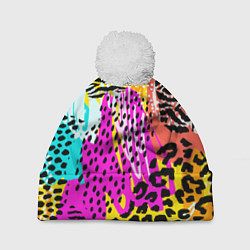 Шапка c помпоном LEOPARD TEXTURE