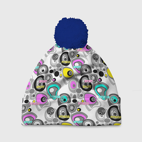 Шапка c помпоном Sport and fitness / 3D-Тёмно-синий – фото 1