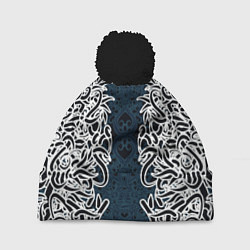Шапка c помпоном Белый шум