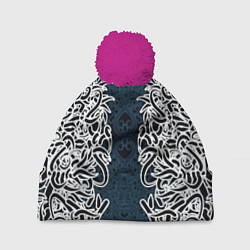 Шапка c помпоном Белый шум