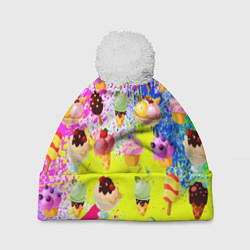 Шапка c помпоном Вкусные Мороженки