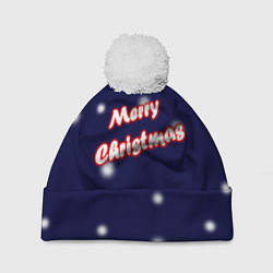 Шапка с помпоном Merry Christmas Неон, цвет: 3D-белый