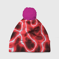 Шапка с помпоном Огненный камуфляж, цвет: 3D-малиновый