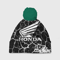 Шапка с помпоном Honda logo арт, цвет: 3D-зеленый