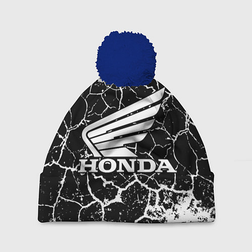 Шапка c помпоном Honda logo арт / 3D-Тёмно-синий – фото 1