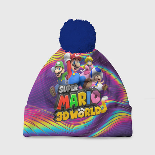 Шапка c помпоном Герои Super Mario 3D World - Nintendo / 3D-Тёмно-синий – фото 1