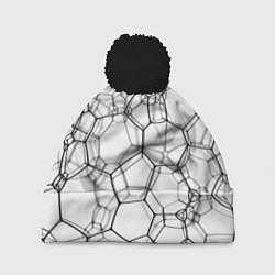 Шапка с помпоном Матричная сетка, цвет: 3D-черный