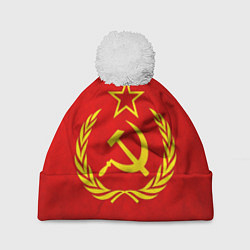 Шапка c помпоном СССР - старый флаг