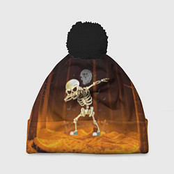 Шапка с помпоном Skeletons dab - dark forest, цвет: 3D-черный
