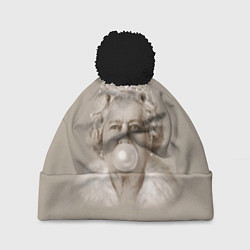 Шапка с помпоном Королева Елизавета, цвет: 3D-черный