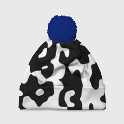 Шапка с помпоном Камуфляж Cowskin крупный, цвет: 3D-тёмно-синий