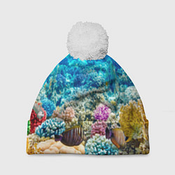 Шапка c помпоном Дно морское