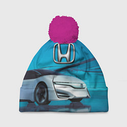 Шапка с помпоном Honda concept - Japan, цвет: 3D-малиновый