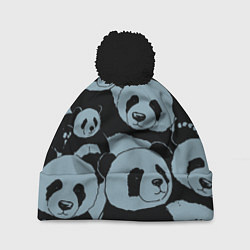Шапка с помпоном Panda summer song, цвет: 3D-черный