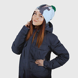 Шапка с помпоном Koguma peace - Супер Каб, цвет: 3D-зеленый — фото 2