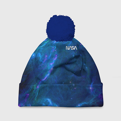 Шапка c помпоном Бескрайний космос - Nasa / 3D-Тёмно-синий – фото 1