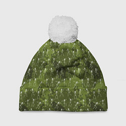 Шапка с помпоном Милитари скелеты мини, цвет: 3D-белый