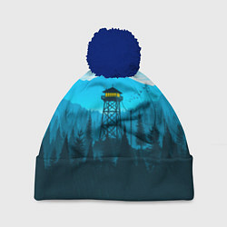 Шапка с помпоном Firewatch вечер, цвет: 3D-тёмно-синий