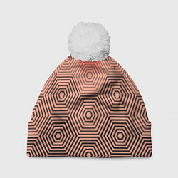 Шапка c помпоном Multi- faceted pattern
