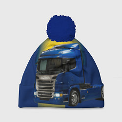Шапка с помпоном Scania truck, цвет: 3D-тёмно-синий