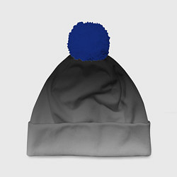 Шапка с помпоном От черного к белому, цвет: 3D-тёмно-синий