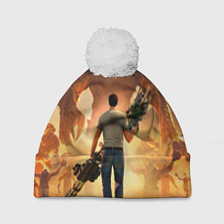 Шапка с помпоном Serious Sam, цвет: 3D-белый