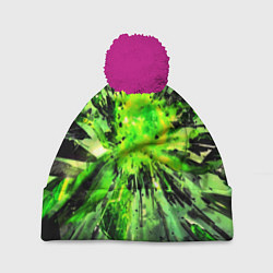 Шапка c помпоном Fractal green explosion