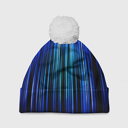 Шапка c помпоном Neon line stripes