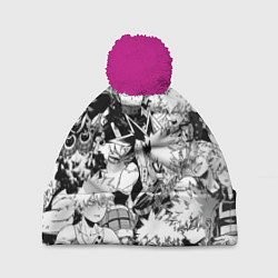 Шапка с помпоном Кацуки Бакуго - Моя геройская академия, цвет: 3D-малиновый